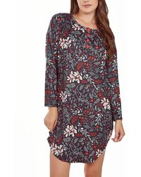 iCollection - Long Sleeve Ultra Soft Floral Print Sleepshirt Nightgown - Lyst