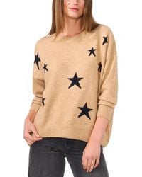 Vince Camuto - Cozy Crewneck Star-print Dropped-shoulder Sweater - Lyst