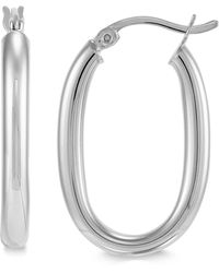 Giani Bernini - Polished Oval Tube Small Hoop Earrings 25mm - Lyst