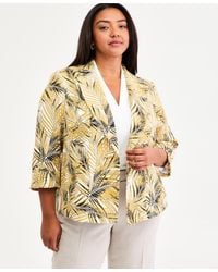 Kasper - Plus Size Notch-collar Cuff-sleeve Open-front Blazer - Lyst