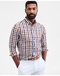 Club Room - Long Sleeve Gingham Check Button-down Shirt - Lyst