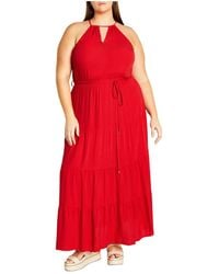 City Chic - Plus Size Stacey Halter Neck Maxi Dress - Lyst