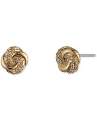 Ralph Lauren - Gold-tone Pave Knot Stud Earrings - Lyst