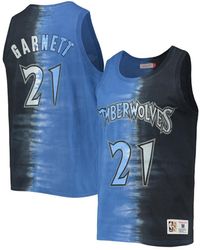 Mitchell & Ness - Kevin Garnett Black And Blue Minnesota Timberwolves Hardwood Classics Tie-dye Name And Number Tank Top - Lyst