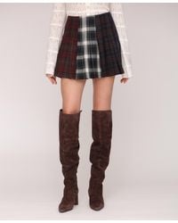 Avec Les Filles - Multi-pattern Pleated Mini Skirt - Lyst