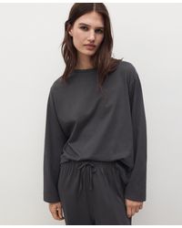 Mango - Two-piece Plain Cotton Pajamas - Lyst