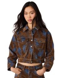 Steve Madden - Dove Paisley-print Cropped Corduroy Jacket - Lyst