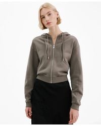 Mango - Contrast Seam Hoodie - Lyst