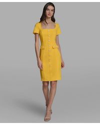 KARL LAGERFELD - Flower Button Sheath Dress - Lyst