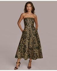 Donna Karan - Strapless Fit And Flare Midi Dress - Lyst