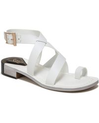 Franco Sarto - Ina Toe Loop Ankle Strap Stacked Heel Sandals - Lyst