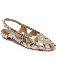 Bernardo - Glinda Square-toe Slingback Leather Flats - Lyst