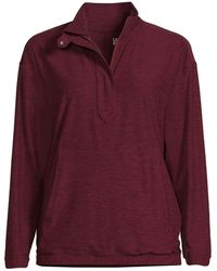 Lands' End - Long Sleeve Performance Zip Front Popover Shirt - Lyst