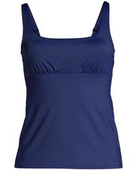 Lands' End - Square Neck Underwire Tankini Swimsuit Top Adjustable Straps - Lyst