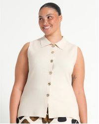 Estelle - Plus Size Leya Collared Knit Top - Lyst