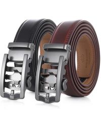Mio Marino - Robust Metal Leather 2 Pack Ratchet Belt - Lyst