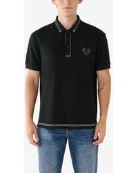 True Religion - Big T Embro Polo Shirt - Lyst
