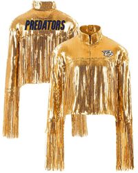 Cuce - Nashville Predators Cropped Sequin Fringe Blazer Jacket - Lyst
