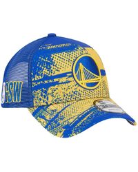 KTZ - Royal/gold Golden State Warriors Tip Off A-frame Trucker 9forty Adjustable Hat - Lyst