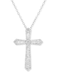 Macy's - Diamond Cross 18" Pendant Necklace (1/2 Ct. T.w. - Lyst
