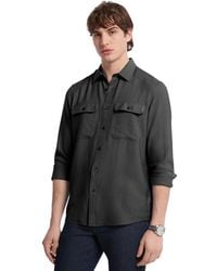 Michael Kors - Crepe Long Sleeve Two-pocket Button-front Shirt - Lyst