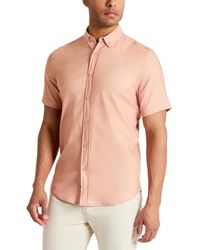 Kenneth Cole - Slim Fit Short Sleeve Button-down Sport Shirt - Lyst
