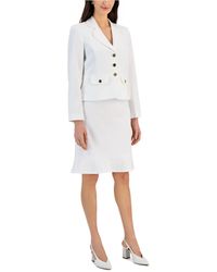 Le Suit - Three-button Jacket & Flounce-hem Skirt, Regular & Petite - Lyst