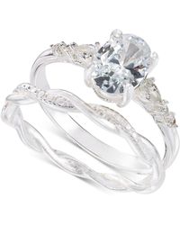Charter Club - Tone 2-pc. Set Oval Cubic Zirconia & Twisted Band Rings - Lyst