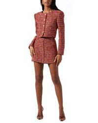 Astr - Milena Button Front Tweed Jacket Milena Tweed Mini Skirt - Lyst