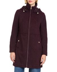Vince Camuto - Zip Front Walker Coat With Detachable Hood - Lyst