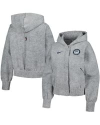 nike swoosh oversized cropped zip hoodie