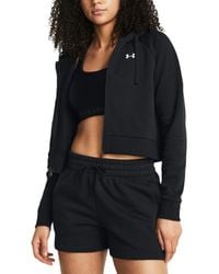 Under Armour - Rival Fleece Cropped Zippered Hoodie - Lyst