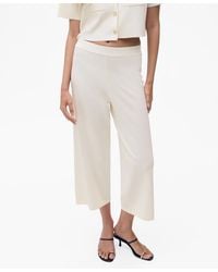 Mango - Crop Knit Pants - Lyst