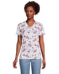 Lands' End - Relaxed Supima Cotton Short Sleeve V-neck T-shirt - Lyst