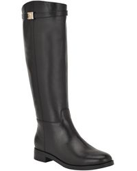 Guess - Zoro Leather Riding Boots Regular Wide Calf - Lyst