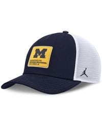 Nike - Navy/white Michigan Wolverines 2025 On-field Rise Engineered Trucker Adjustable Hat - Lyst