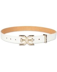 Sam Edelman - Hammered Double-e Logo Plaque Buckle Belt - Lyst
