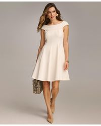 Donna Karan - Boat-neck A-line Sleeveless Dress - Lyst