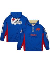 Mitchell & Ness - Distressed Buffalo Bills Team Og 2.0 Anorak Vintage-like Logo Quarter-zip Windbreaker Jacket - Lyst