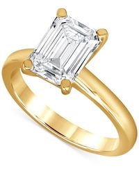 Macy's - Certified Lab Grown Emerald-cut Solitaire Engagement Ring (3 Ct. T.w. - Lyst