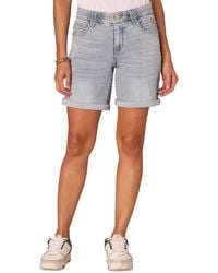 Democracy - Petite Absolution Cuffed Denim Shorts - Lyst