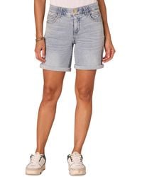 Democracy - Petite Absolution Cuffed Denim Shorts - Lyst