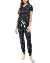 Roudelain - Printed Short Sleeve Top & jogger Pajama Set - Lyst