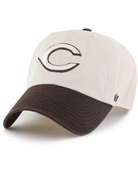 '47 - Natural/brown Cincinnati Reds Two-tone Fashion Clean Up Adjustable Hat - Lyst