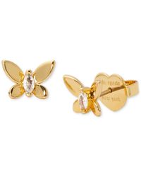 Kate Spade - Gold-tone Cubic Zirconia & Colored Butterfly Mini Stud Earrings - Lyst