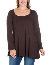 24seven Comfort Apparel - Plus Size Poised Swing Tunic Top - Lyst