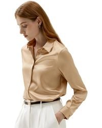LILYSILK - Basic Concealed Placket Silk Shirt - Lyst