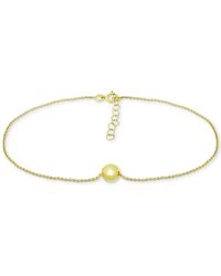 Giani Bernini Polished Bead Ankle Bracelet In 18k Gold-plated Sterling Silver & Sterling Silver, Created For Macy's - Metallic