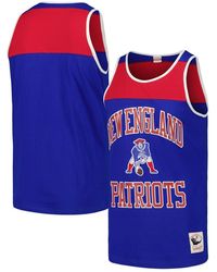 Mitchell & Ness - Royal And Red New England Patriots Heritage Colorblock Tank Top - Lyst