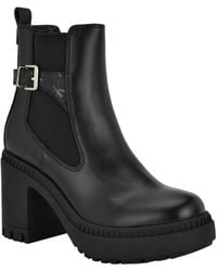 Calvin Klein - Fayth Block Heel Lug Sole Booties - Lyst